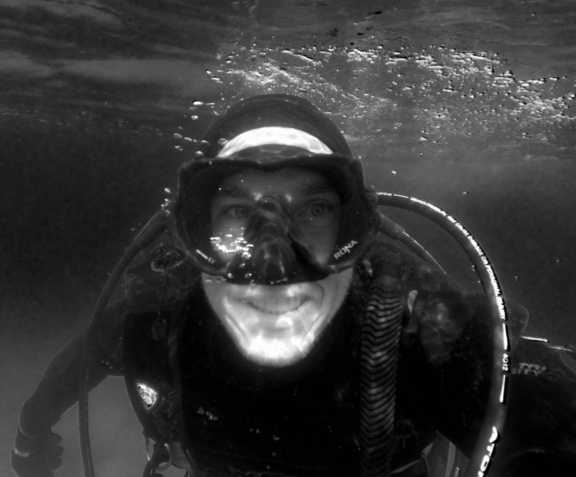 Sean scuba diving underwater